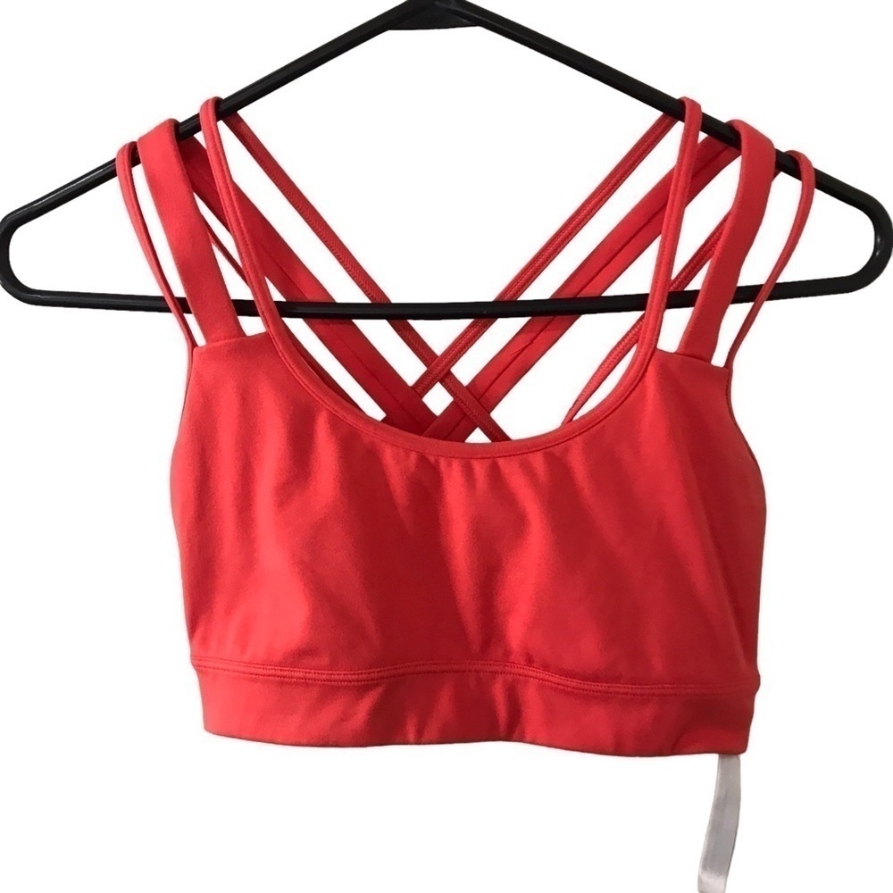 3/$15 Victoria sport bright orange criss cross back strap sports bra size XS